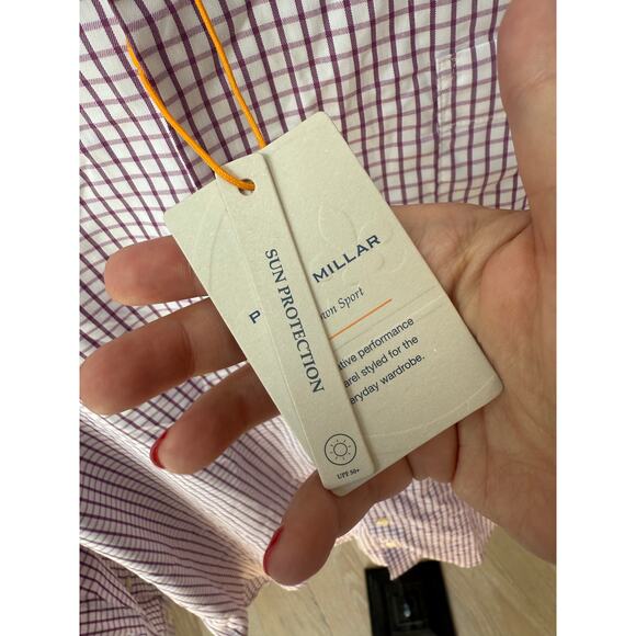 Peter Millar Men's Crown Sport Summer Comfort Long Sleeve Button Up Shirt Size M - Picture 5 of 6